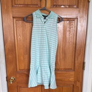 Ralph Lauren Green and White Ruffled Polo Sundress